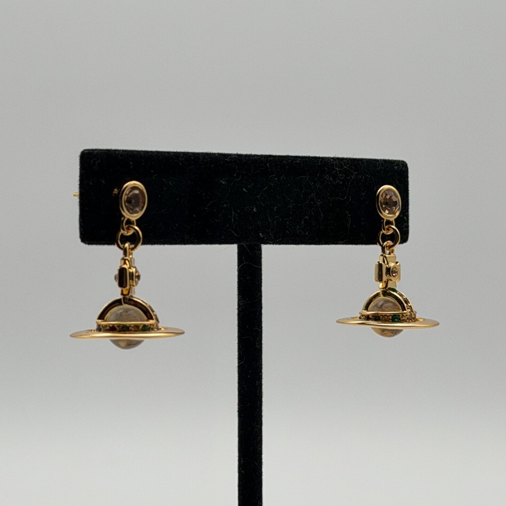 VIVIENNE WESTWOOD PETIT ORB DROP EARRINGS – GOLD TONE - Picture 4 of 5